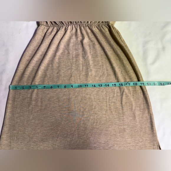 WAYF Tan knit cap sleeve elastic waist midi dress size M - Picture 15 of 16